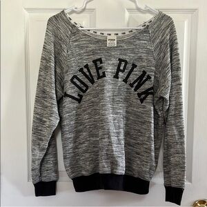 PINK Victoria's Secret Off-Shoulder Gray Sweater